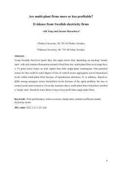 Are multi-plant firms more or less profitable? Evidence from Swedish
