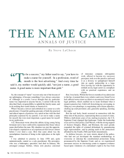 THE NAME GAME - Philadelphia Bar Association