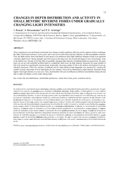 changes in depth distribution and activity in small
