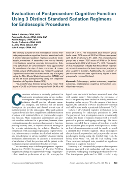 Evaluation of Postprocedure Cognitive Function Using 3 Distinct
