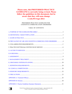 Cognitive-Communication Disorder