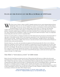 of gm foods - Institute for Responsible Technology