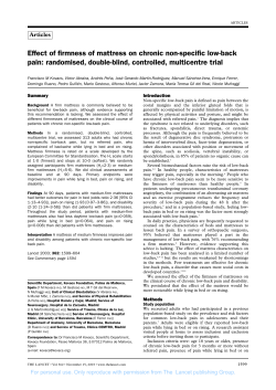Effect of firmness of mattress on chronic non-specific low