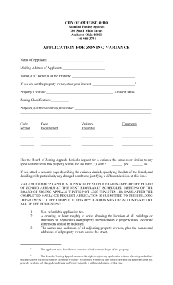 application for zoning variance