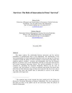 Survivor: The Role of Innovation in Firms` Survival