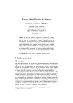 Business Value of Solution Architecture