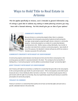 Ways to Hold Title to Real Estate in Arizona