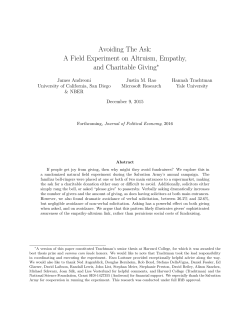 Avoiding The Ask: A Field Experiment on Altruism, Empathy, and