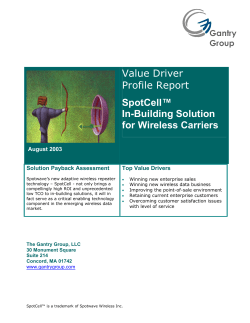 Value Driver Profile Report SpotCell™ In