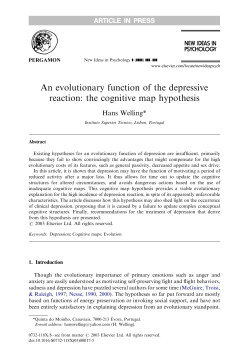 An evolutionary function of the depressive reaction