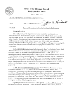Memo on Renewed Commitment to Criminal Immigration Enforcement