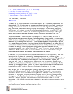 Life Cycle Assessment (LCA) - Concrete Sustainability Hub