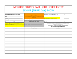 MONROE COUNTY FAIR LIGHT HORSE ENTRY SENIOR