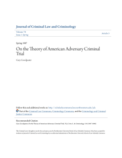 On the Theory of American Adversary Criminal Trial