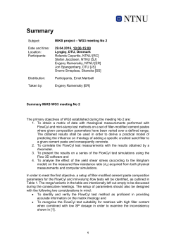 2016-05-30 Summary Miks WG 3 meeting 2