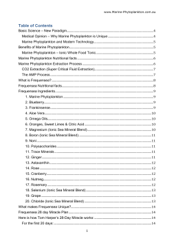 Table of Contents - Marine Phytoplankton Australia
