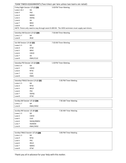 TEAM TIMER ASSIGNMENTS (Two timers per lane