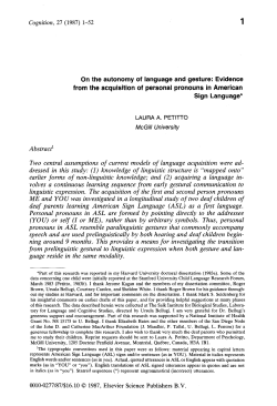 Cognition, 27 (1987) 1-52 On the autonomy of language and