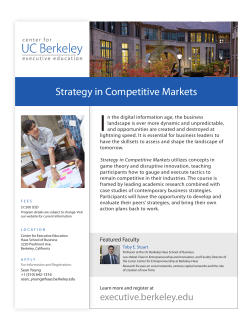 Strategy in Competitive Markets