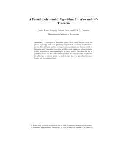 A Pseudopolynomial Algorithm for Alexandrov`s Theorem