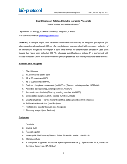 1 Quantification of Total and Soluble Inorganic Phosphate Vicki