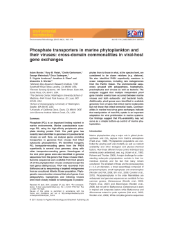 Phosphate transporters in marine phytoplankton and their viruses