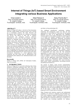 Internet of Things (IoT) based Smart Environment integrating various