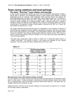 Team racing rotations and boat pairings