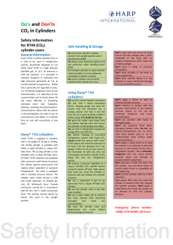 Do`s and Don`ts CO2 in Cylinders