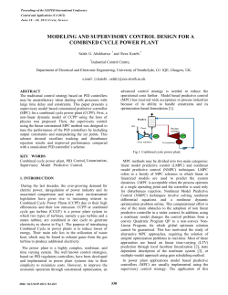 modeling and supervisory control design for a combined cycle