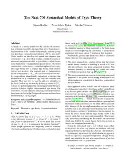 The Next 700 Syntactical Models of Type Theory - Pierre