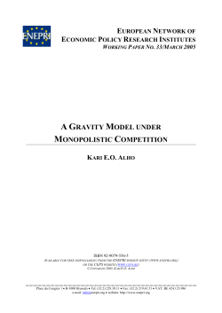 a gravity model under monopolistic competition