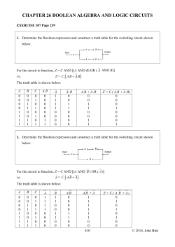 CHAPTER 26 BOOLEAN ALGEBRA AND LOGIC CIRCUITS