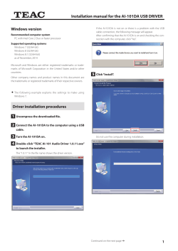 Installation manual for the AI-101DA USB DRIVER
