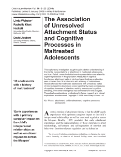 The association of unresolved attachment status and cognitive