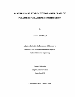 synthesis and evaluation of a new class of polymers for asphalt