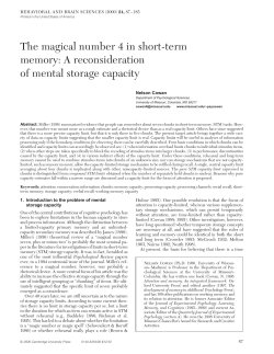 The magical number 4 in short-term memory - Working