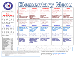 English Elementary Menus - Richardson ISD Child Nutrition