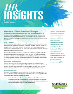 Overview of Overtime Rule Changes