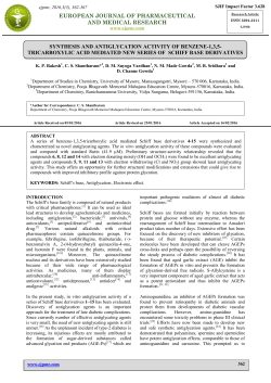 synthesis and antiglycation activity of benzene-1,3,5