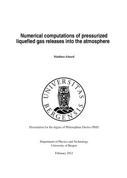 Numerical computations of pressurized liquefied gas releases into