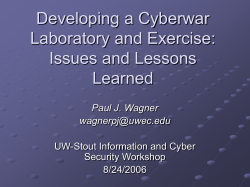 Designing and Building a Cyberwar Laboratory