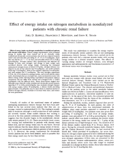 Effect of energy intake on nitrogen metabolism in nondialyzed