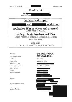 applied on r wheat (triticum aestivum) on beet. Peta