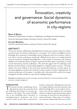 Innovation, creativity and governance: Social dynamics of economic