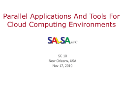 Parallel Applications And Tools For Cloud Computing Environments