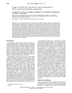 Oxygen Transport and Free Volume in Cold
