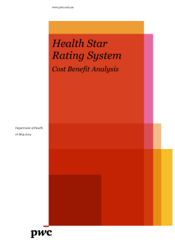 Health Star Rating Cost Benefit Analysis Report
