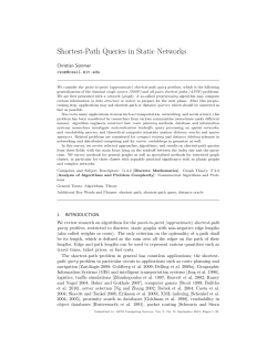 Shortest-Path Queries in Static Networks