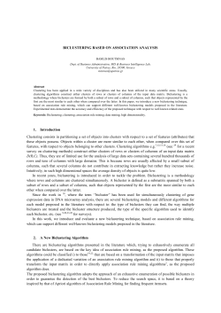 BICLUSTERI G BASED O ASSOCIATIO A ALYSIS 1. Introduction